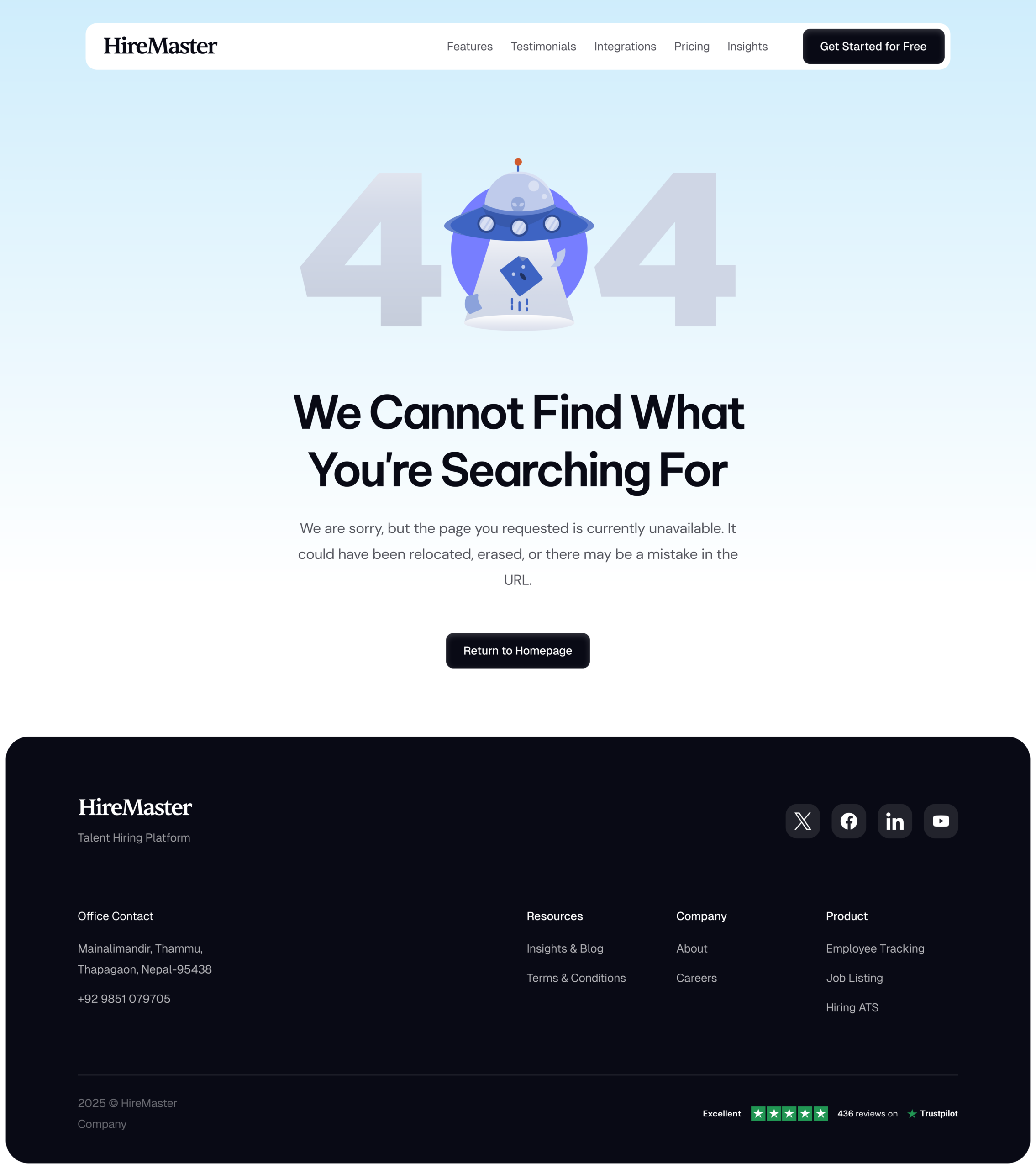 Hiremaster Error Template