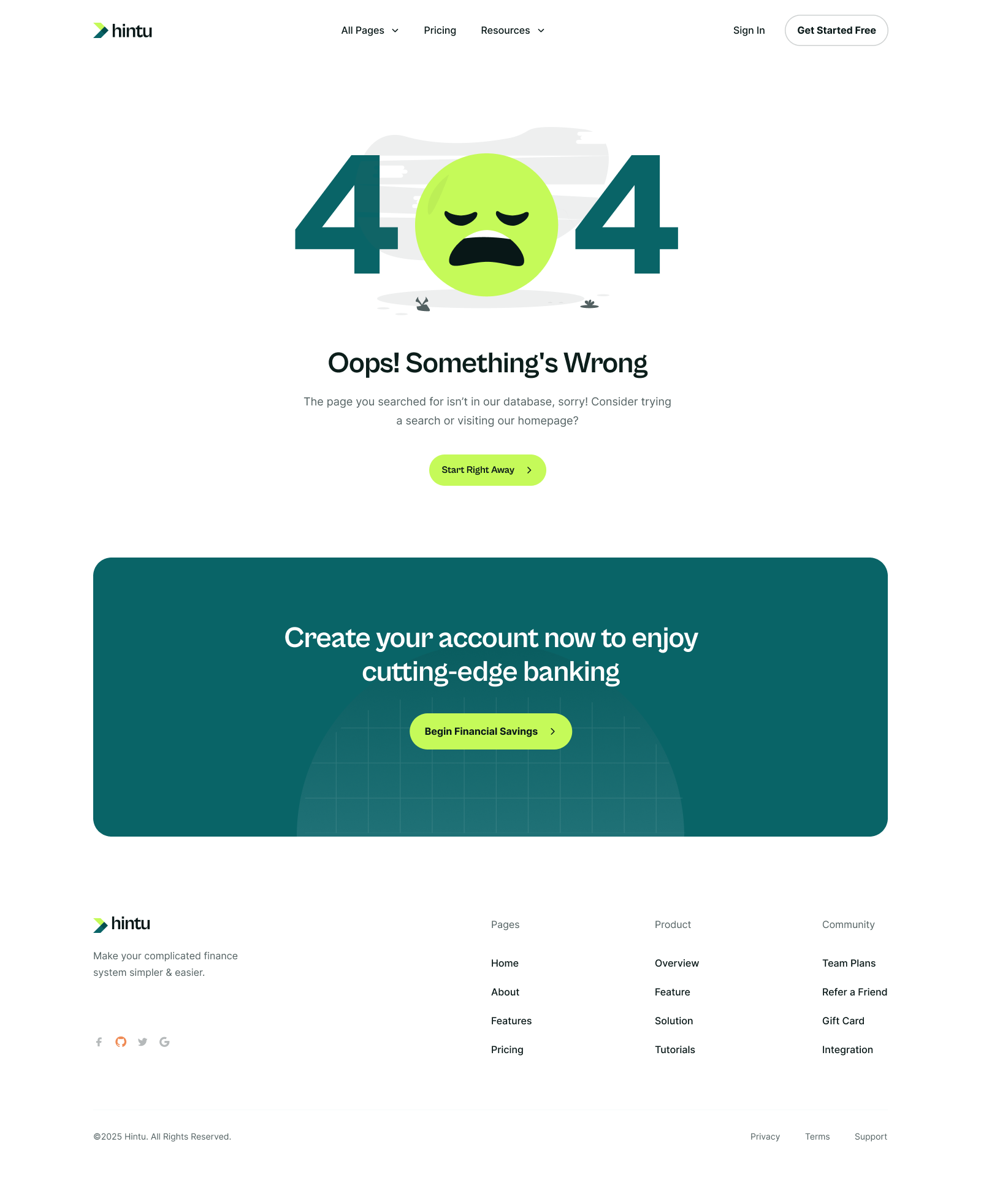 Hintu Error Template
